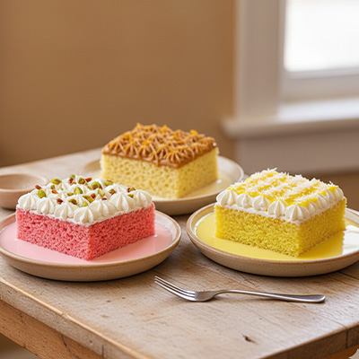 Rosemilk Tres Leche + Caramel Tres Leche + Mango Tres Leche