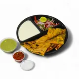 Tandoori Whole Wheat Flour Aloo Onion Paratha With Curd