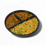 Veg Fried Rice With Veg Schezwan Sauce