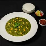 Corn Palak Khichdi -curd