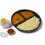 Paneer Butter Masala- (Jeera/steam Rice)any One, Salad, Achar