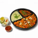 Rajwadi Masala Khichdi- Gujarati Kadhi, Kachumber, Veg Athanu