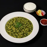 Dal-palak Khichdi -curd