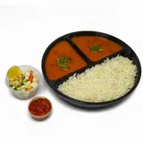 Gujarati Dal- Steam Rice, Kachumber, Veg Athanu