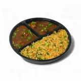 Veg Fried Rice With Manchurian Gravy