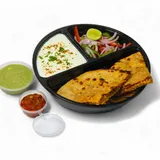 Tandoori Whole Wheat Flour Gobi Paratha With Curd