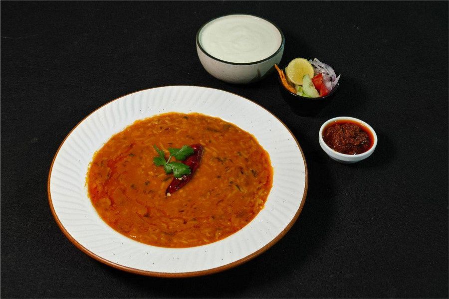 Dal Khichdi-curd