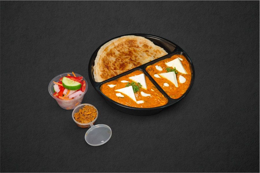 Silky-flaky Pure Ghee Paratha 3pcs, Paneer Lababdar, Salad, Achar