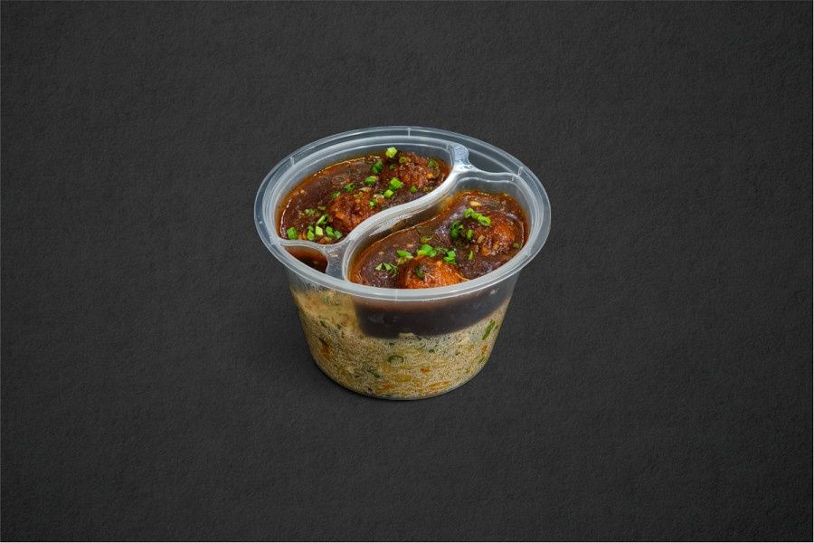 Wok Fried Veg Rice With Manchurian Gravy
