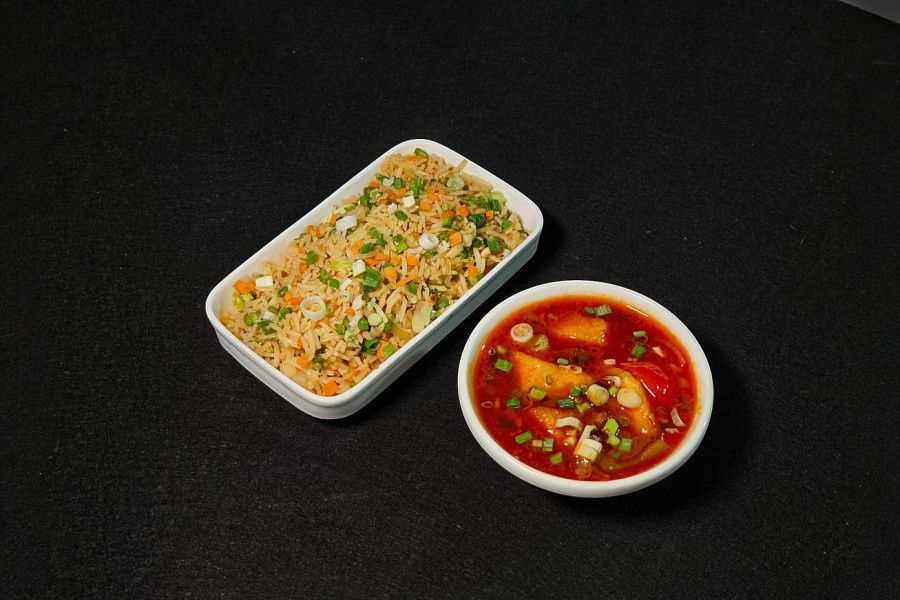 Chilly Paneer Gravy With Veg Fried Rice Combo