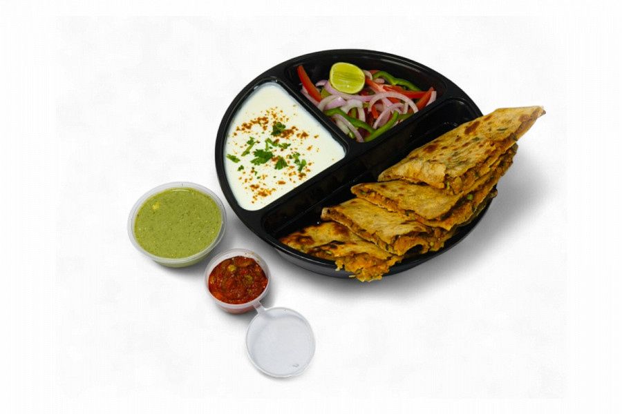 Tandoori Whole Wheat Flour Onion Masala Paratha  With Curd [sl]