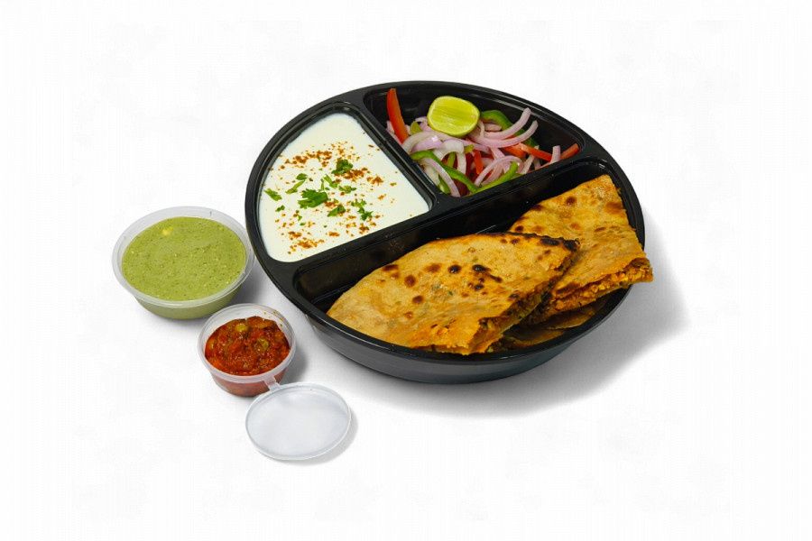 Tandoori Whole Wheat Flour Gobi Paratha With Curd