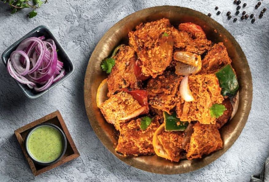 Achari Soya Chaap Tikka