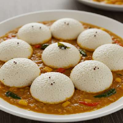 Mini Idli Dipped In Sambar 10Pcs