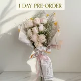 Rustic Blush Rose And Gypso Bouquet