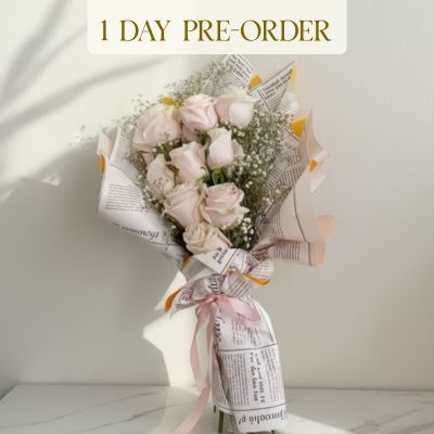 Rustic Blush Rose And Gypso Bouquet