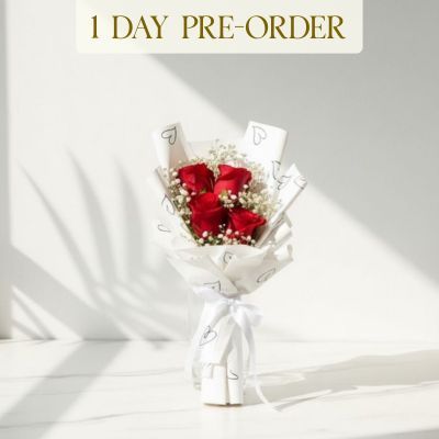 Red Roses Bouquet With Baby’s Breath