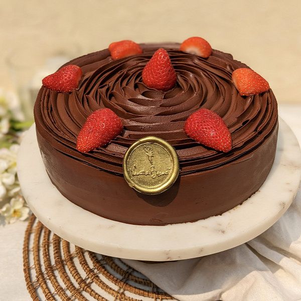 Belgian Dark Chocolate Strawberry Cake