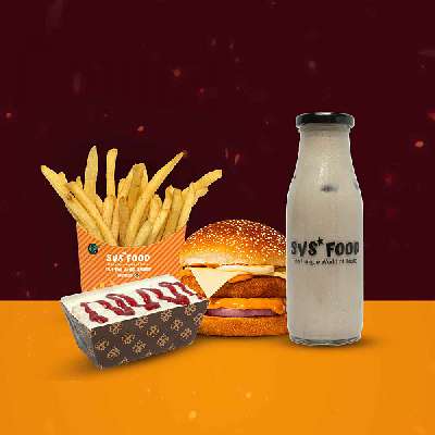 Burger + Fries+ Beverage + Malai Cake