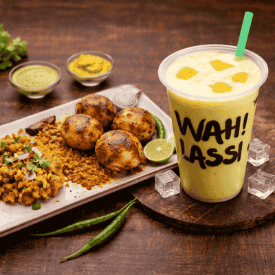 Wah! Special Litti Chokha (4 Pcs) + Lassi
