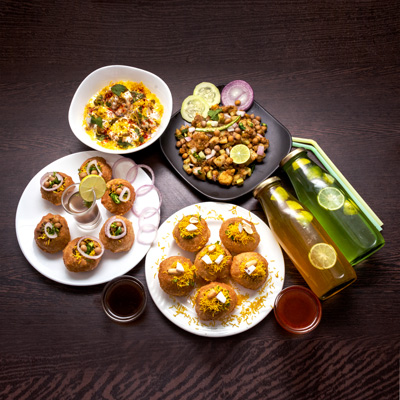 Roasted Litti+Spicy Churmur Chaat+ Choose Your Drinks