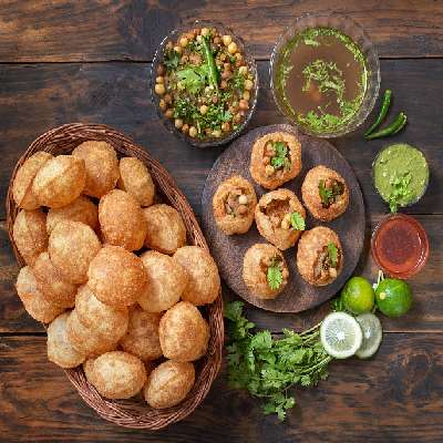 Kolkata Jhuri Puchka+Litti Chokha+Aloo Kaabli Chaat+Dahi Vada+Drink