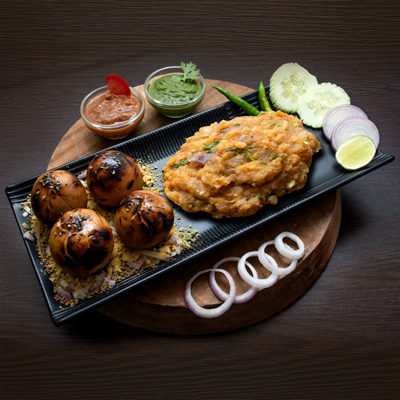 Roasted Litti With Potato Chokha [4 Pieces] [UL]