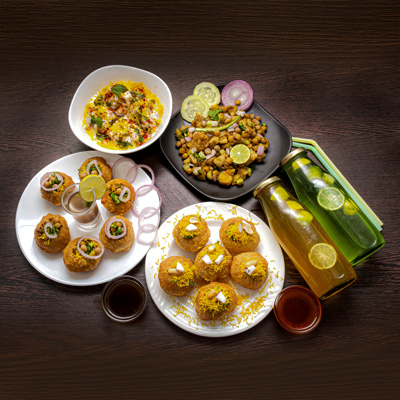 Dahi Puchka+Special Aaloo Kaabli Chaat+Choose Your Drinks