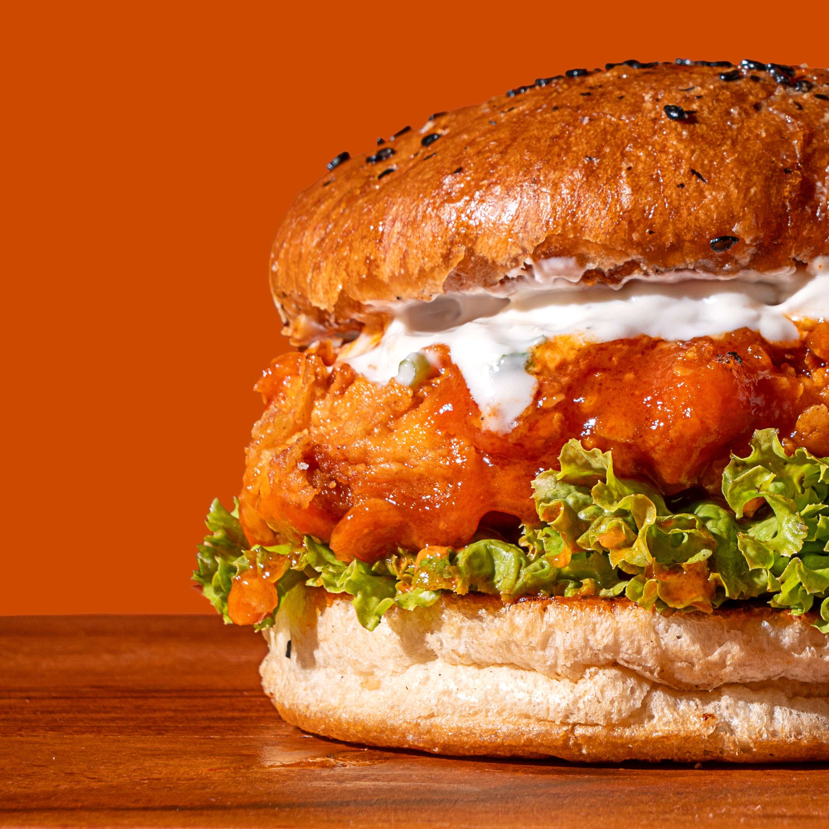 Buffalo Fried Chicken Ranch Burger