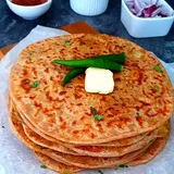 Tawa Aloo Pyaaz Paratha With Achar