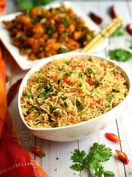 Chilli Garlic Fried Rice (Indo Chinese)