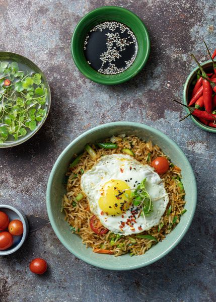 Classic Chicken Egg Fried Rice (Indo Chinese)