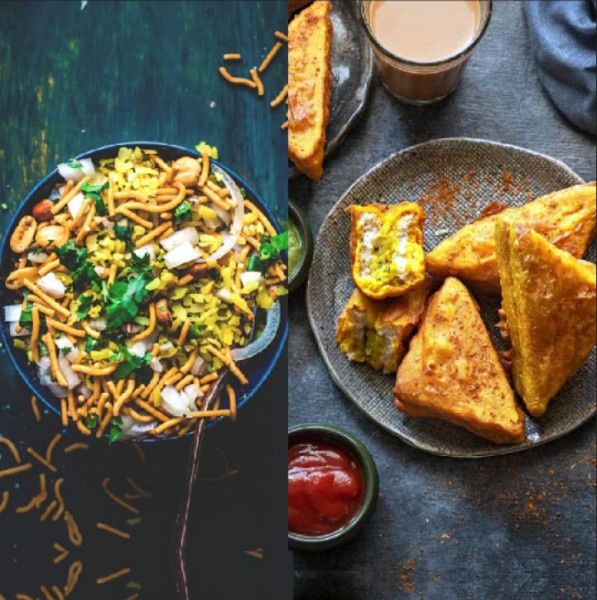 Indori Poha + 1 Aloo Bread Pakoda