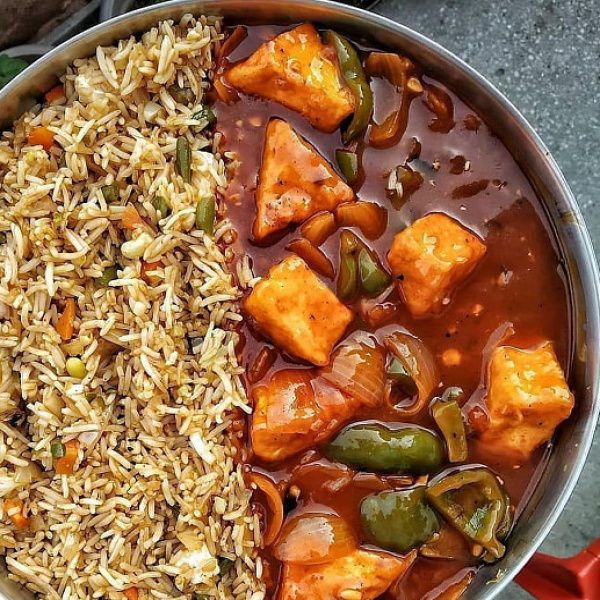 Chilli Paneer Rice Meal Bowl