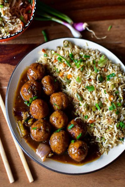 Veg Manchurian Rice Meal Bowl