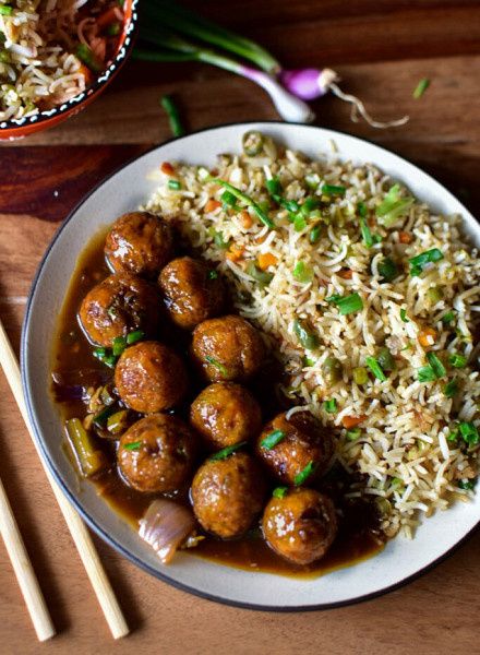 Veg Manchurian Rice Meal Bowl