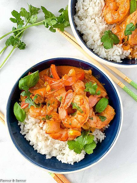 Thai Red Curry Rice Mean Bowl - Prawns