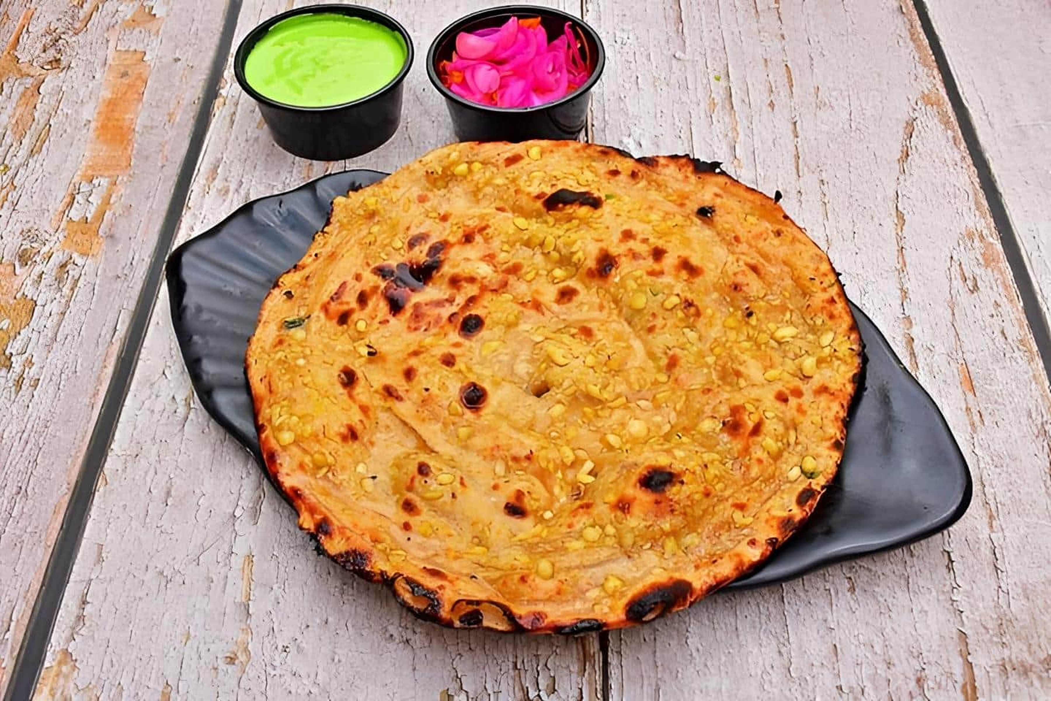 Chilli Garlic Lachha Paratha