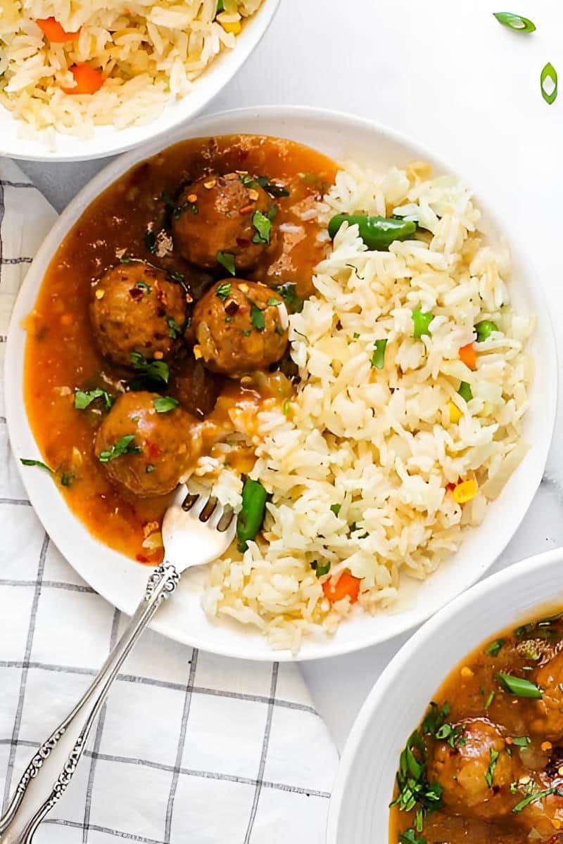 Veg Manchurian Rice Meal Bowl