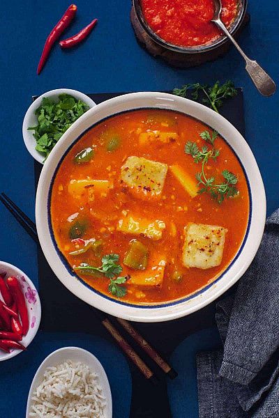 Tofu In Hot Garlic Sauce (Indo Chinese)