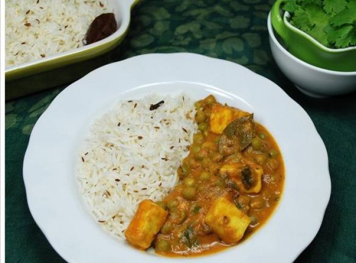 Matar Paneer Rice