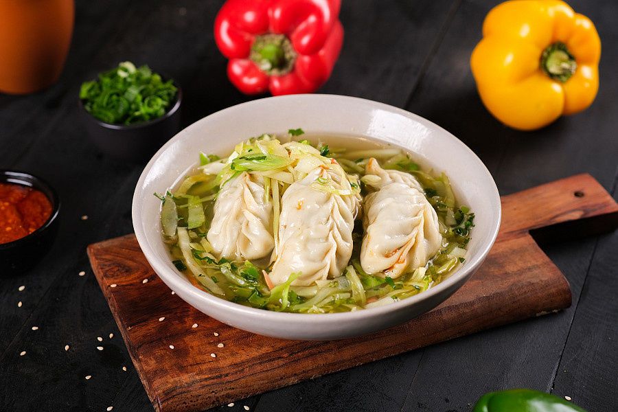 Chicken Thukpa With Momo (Bhutanese)