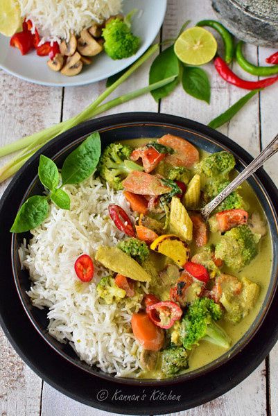 Thai Green Curry Rice Meal Bowl - Veg