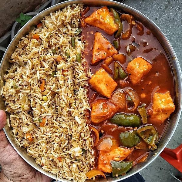 Chilli Paneer Rice Meal Bowl