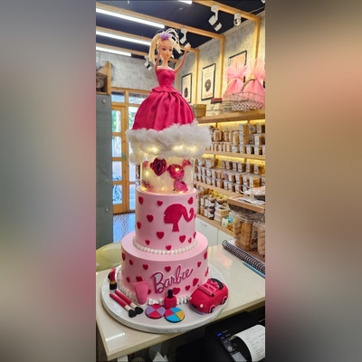 Barbie Doll Rotating Cake.