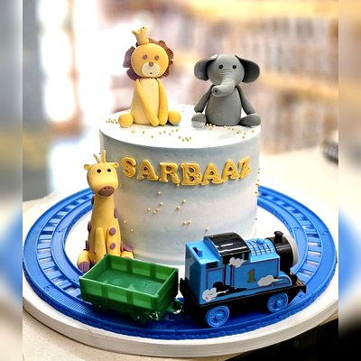 Jungle Theme Train Cake
