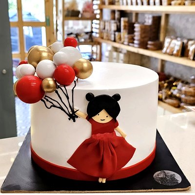 Doll with Balloon Cake