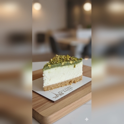Pistachio Kunafa Cheesecake