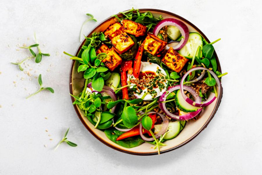 Tandoori Style Paneer Salad ( High Protein, High Fiber)