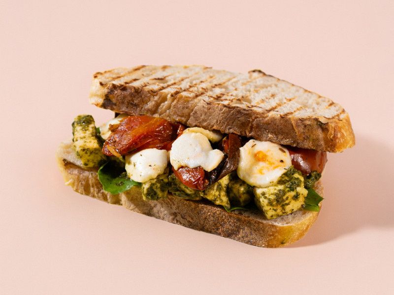 Basil Pesto Paneer Sandwich ( High Protein)